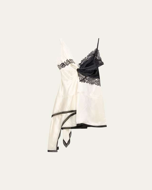 Liquid Satin Lace Slip Dress